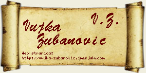 Vujka Zubanović vizit kartica